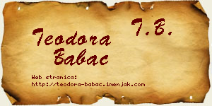Teodora Babac vizit kartica